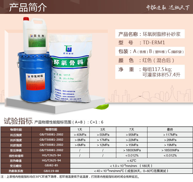 环氧树脂修补砂浆