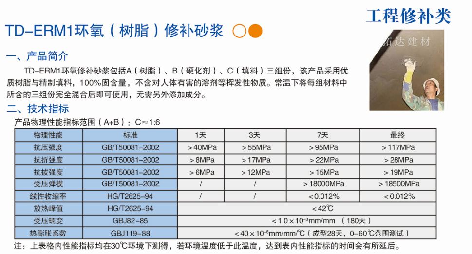 环氧树脂修补砂浆